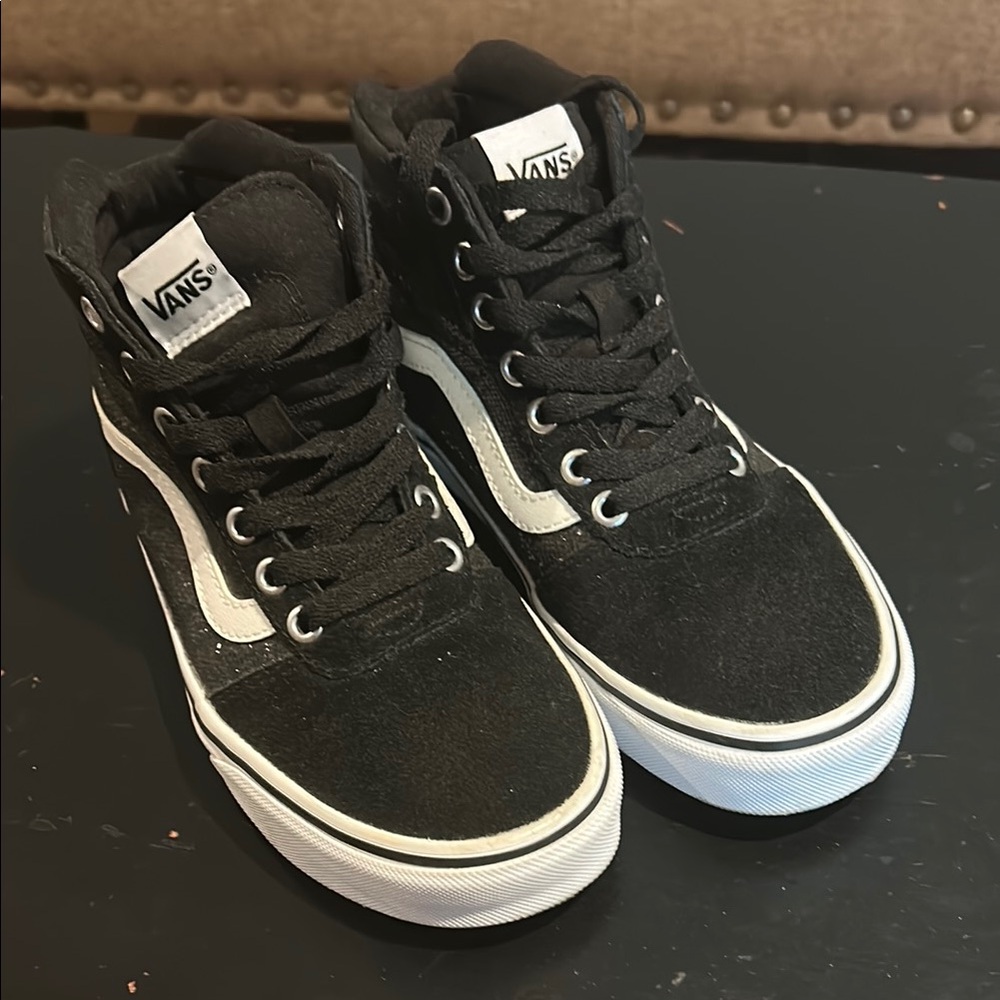 Vans Black and White High-Top Sneakers